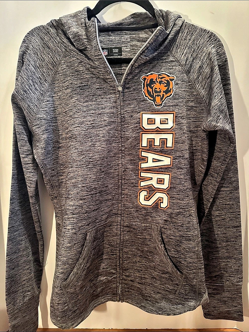 Chicago Bears Full-Zip Hoodie Gray women hoodie by team apparel